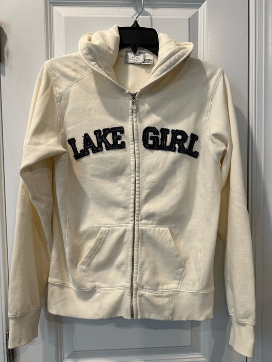 Lake Girl Jackets & Blazers - Lake Girl Cream Zip-Front Jacket, Size S